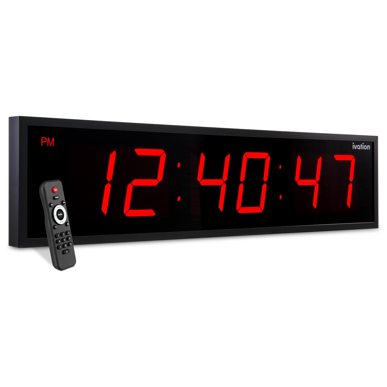 Ivation 72 in. Large Digital Wall Clock, LED Digital Clock with Timer and Alarm